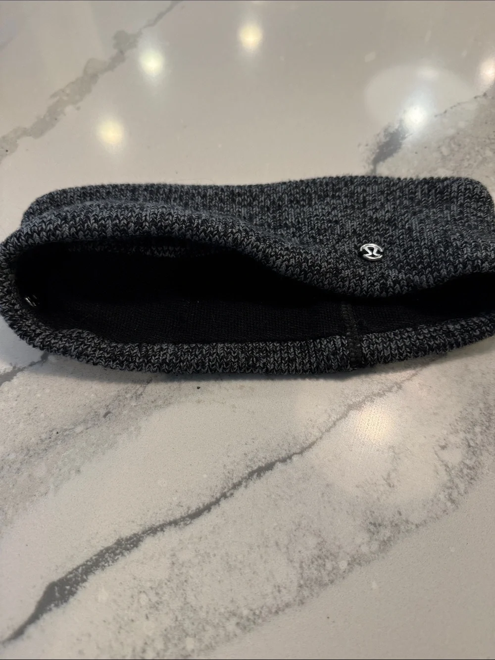 Lululemon Gray & Black Ear Warmer Headband | Silver Logo | Never Worn